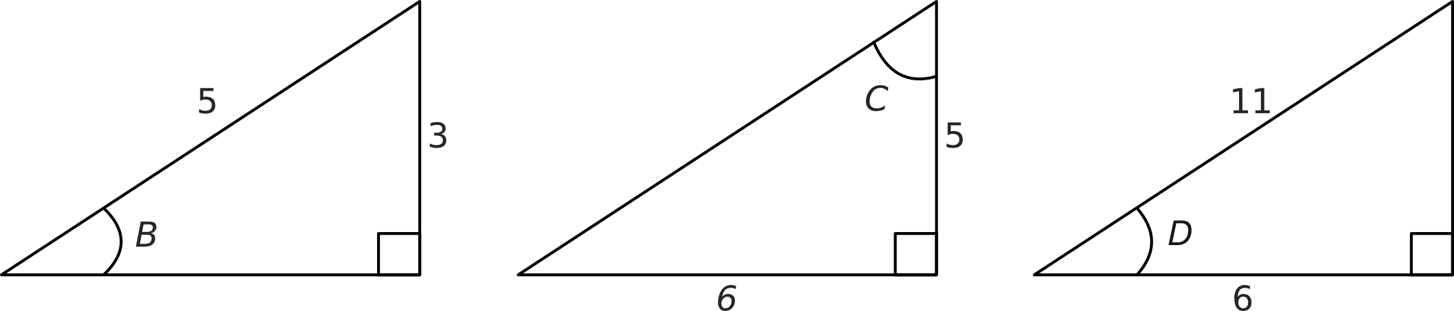 Three more right-angled triangles
